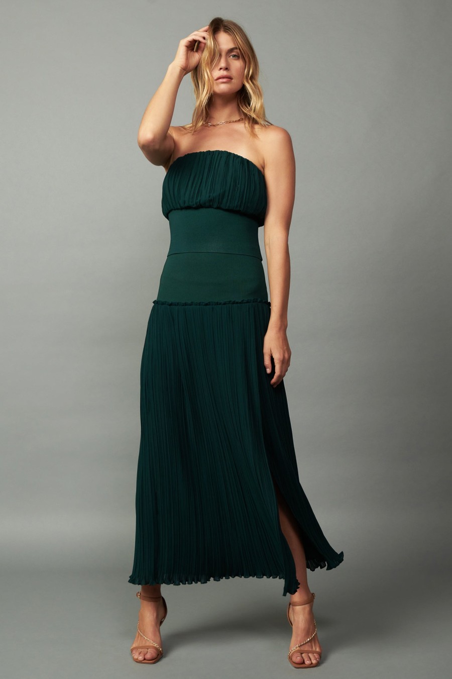 CURRENT AIR Ribbed Waist Midi Skirt Skirts