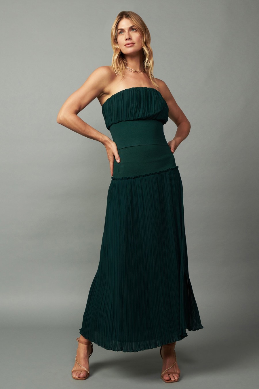 CURRENT AIR Ribbed Waist Midi Skirt Skirts