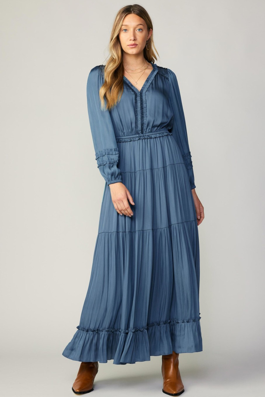 CURRENT AIR Ruffle Trim Maxi Dress Maxi Dresses
