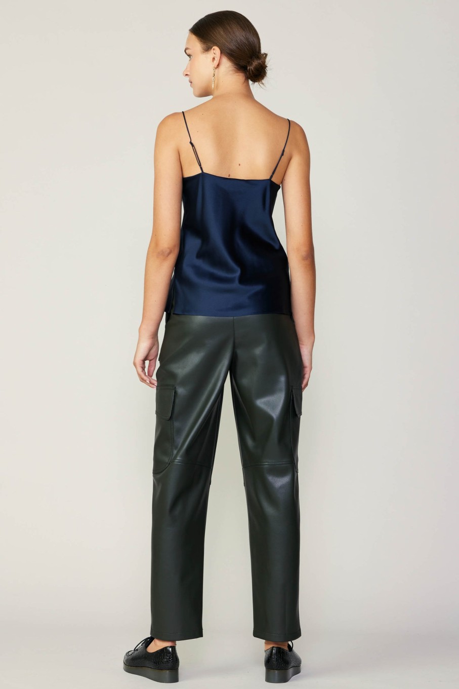 CURRENT AIR Silk Cowl Neck Cami Sleeveless Tops