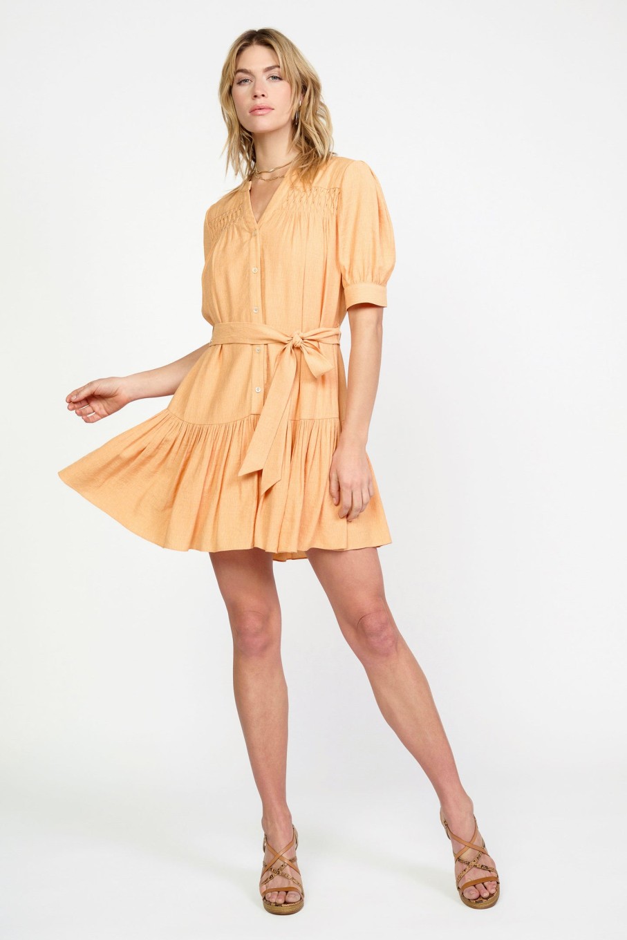 CURRENT AIR Yoke Detail Shirt Dress Mini Dresses
