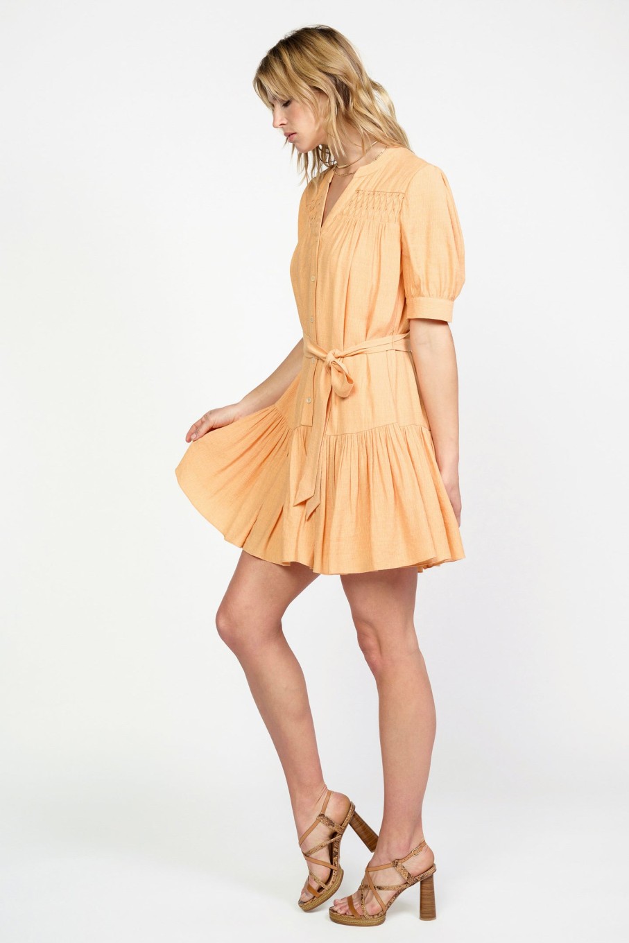 CURRENT AIR Yoke Detail Shirt Dress Mini Dresses
