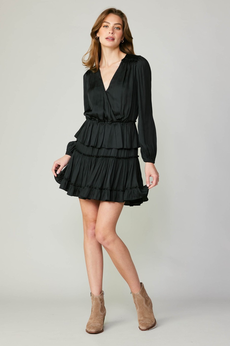 CURRENT AIR Surplice Tiered Mini Dress Mini Dresses