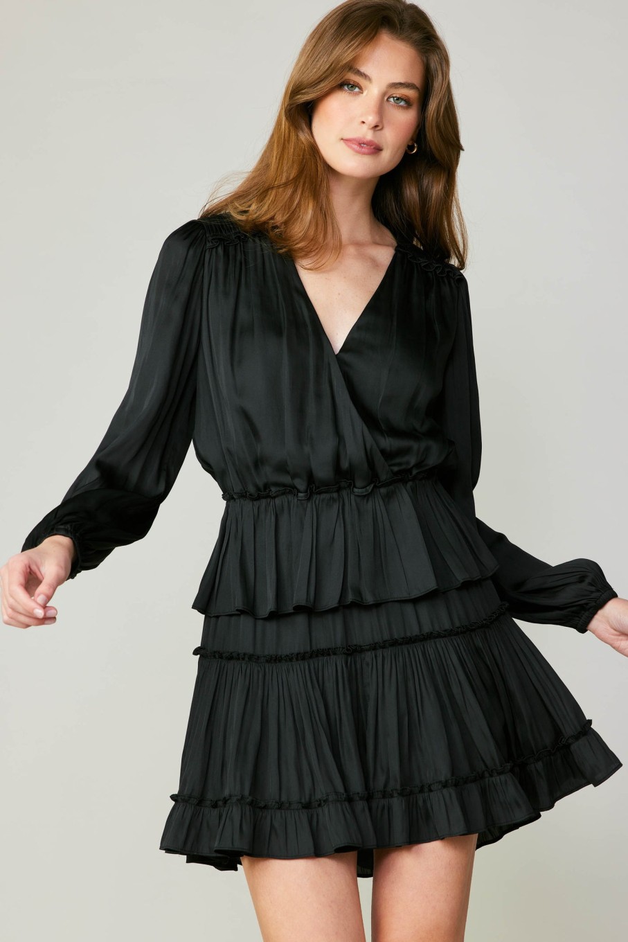CURRENT AIR Surplice Tiered Mini Dress Mini Dresses
