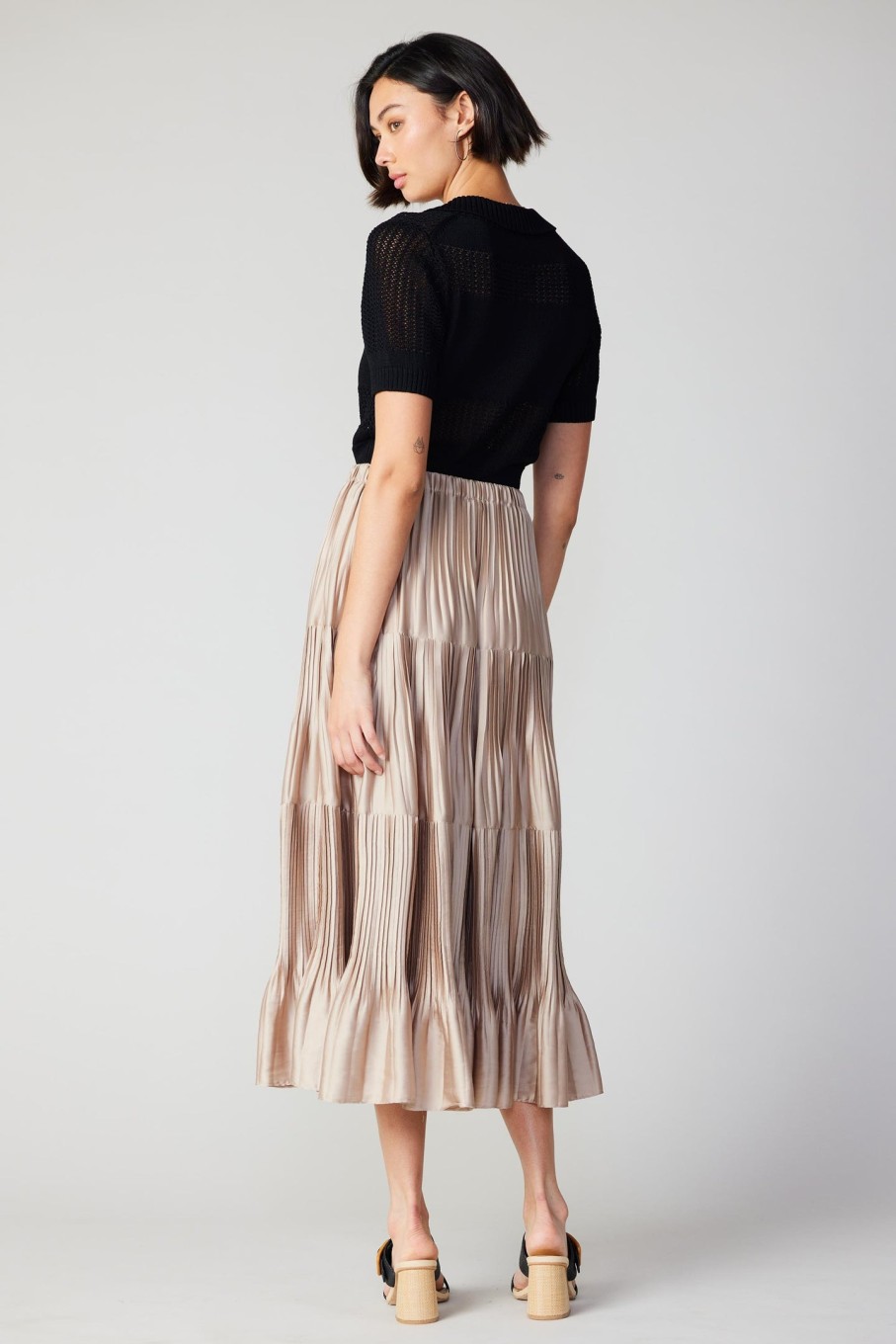 CURRENT AIR Pleated Tiered Midi Skirt Skirts