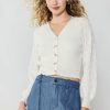 CURRENT AIR Button Cardigan Long Sleeve Tops