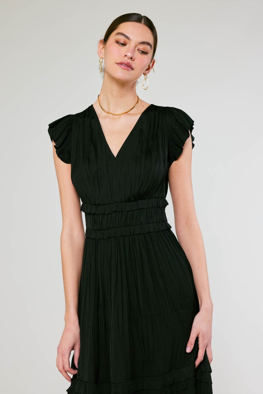CURRENT AIR Sereia Pleated Midi Dress Midi Dresses