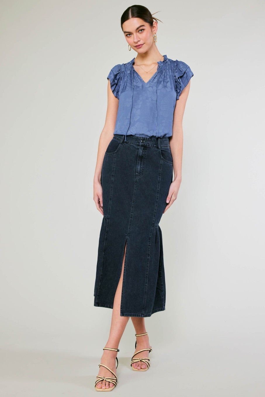 CURRENT AIR Denim Midi Skirt Sets