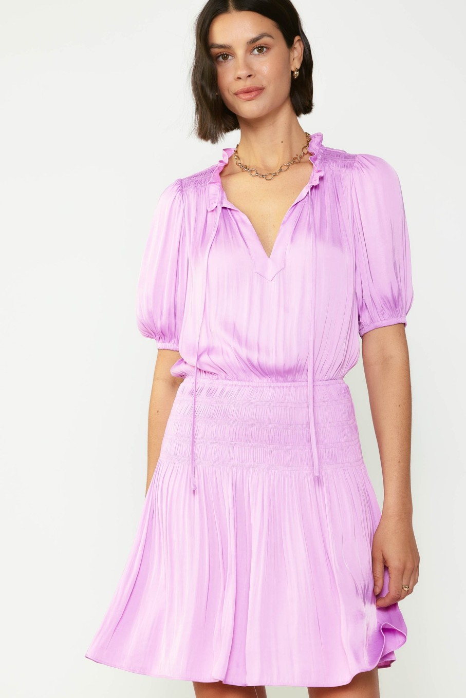 CURRENT AIR Gaia Smocked Mini Dress Mini Dresses
