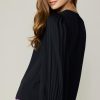 CURRENT AIR Long Pleated Sleeve Blouse Long Sleeve Tops