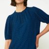 CURRENT AIR Roundneck Placket Blouse Blouses