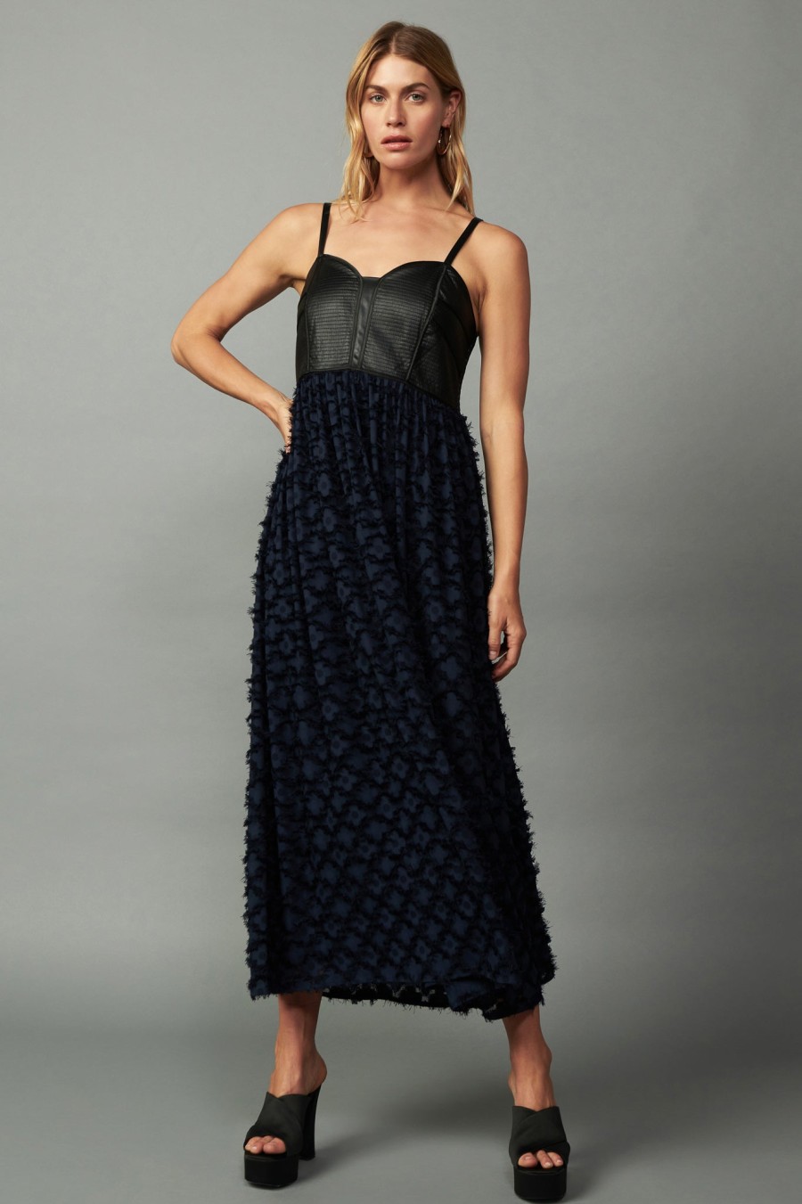 CURRENT AIR Textured Sleeveless Maxi Dress Maxi Dresses