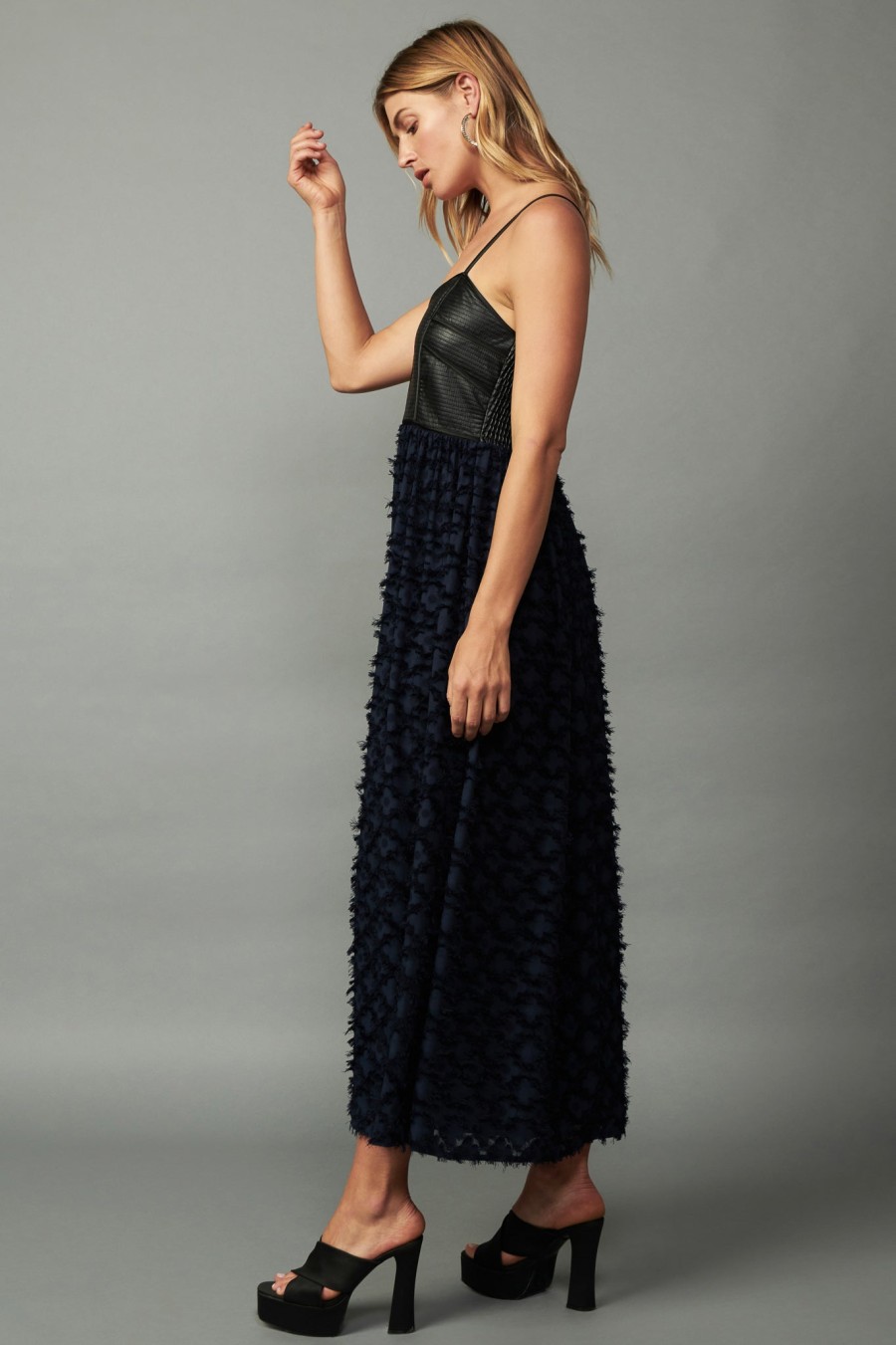 CURRENT AIR Textured Sleeveless Maxi Dress Maxi Dresses