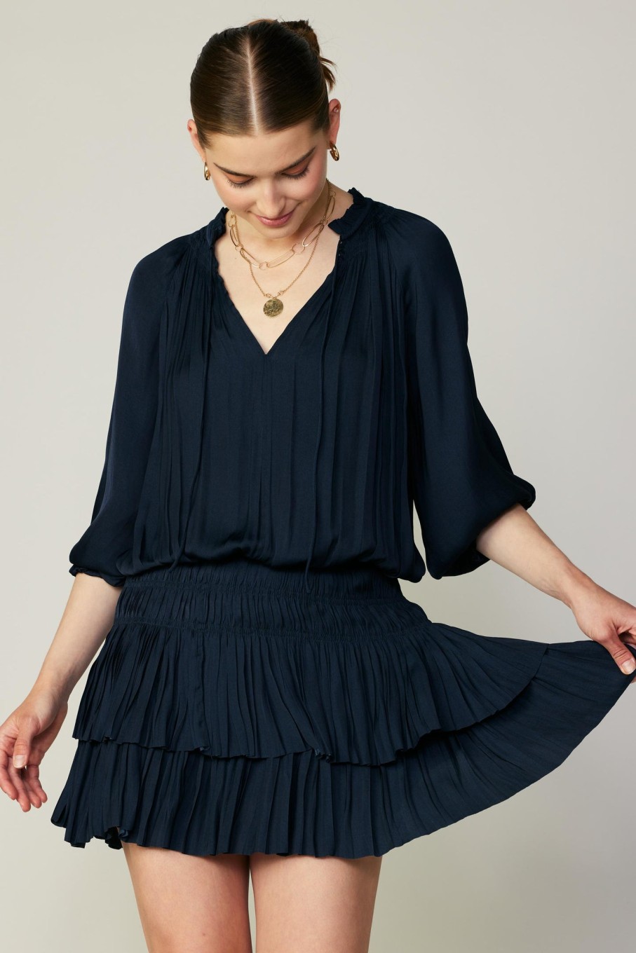 CURRENT AIR Aurelie Pleated Mini Dress Mini Dresses