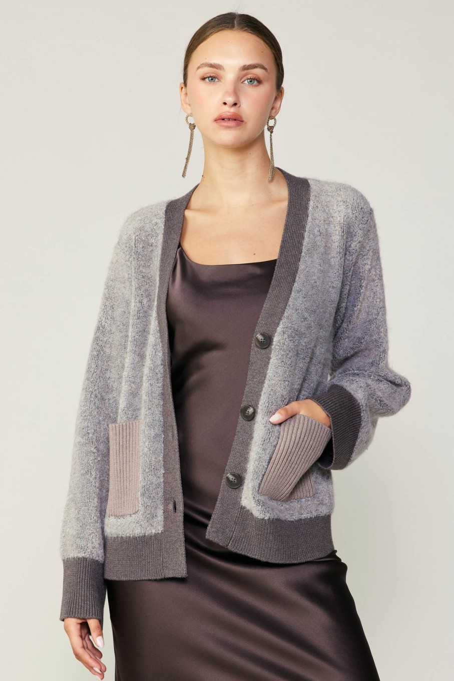 CURRENT AIR Contrast Pocket Cardigan Cardigans
