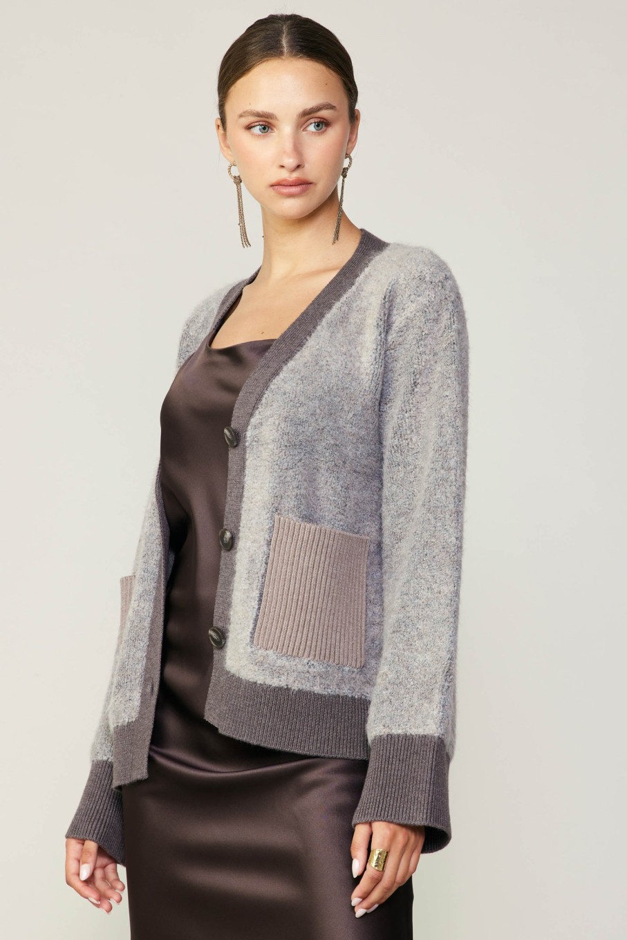 CURRENT AIR Contrast Pocket Cardigan Cardigans