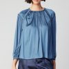 CURRENT AIR Round Neck Ruffled Top Blouses