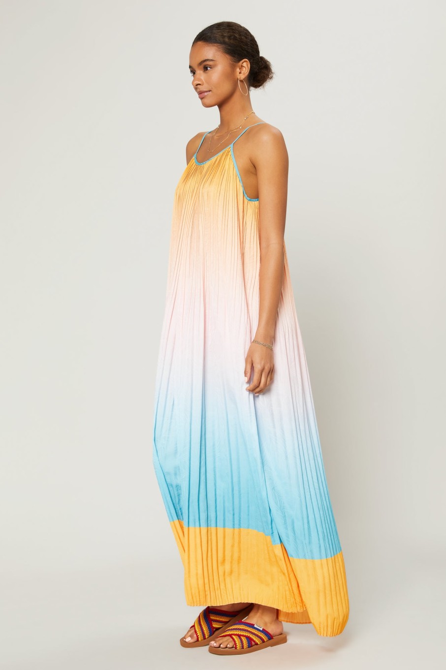 CURRENT AIR Ombre Pleated Maxi Dress Maxi Dresses