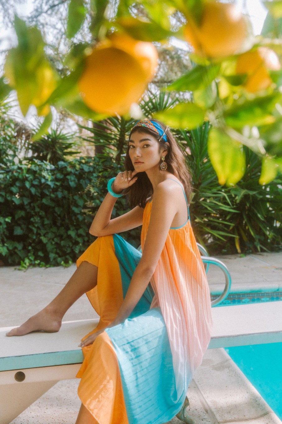CURRENT AIR Ombre Pleated Maxi Dress Maxi Dresses