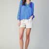 CURRENT AIR Geometric Patterned Blouse Long Sleeve Tops