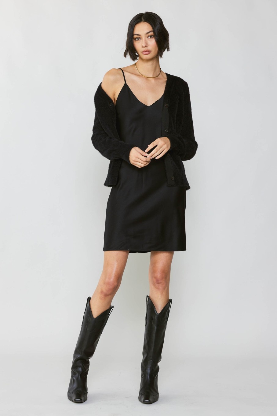 CURRENT AIR Metallic Contrast Cardigan Knitwear