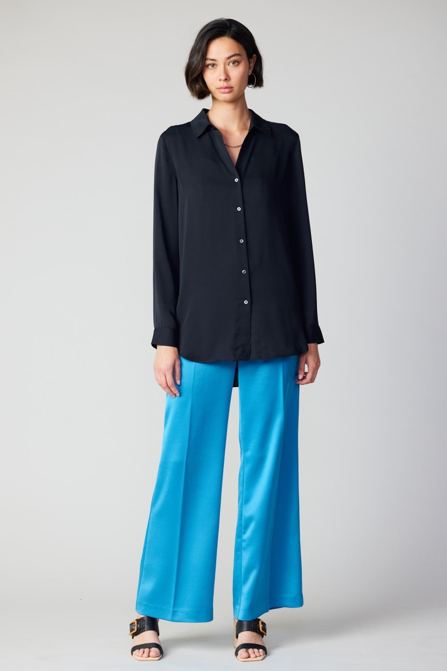 CURRENT AIR Collared Buttondown Shirt Long Sleeve Tops