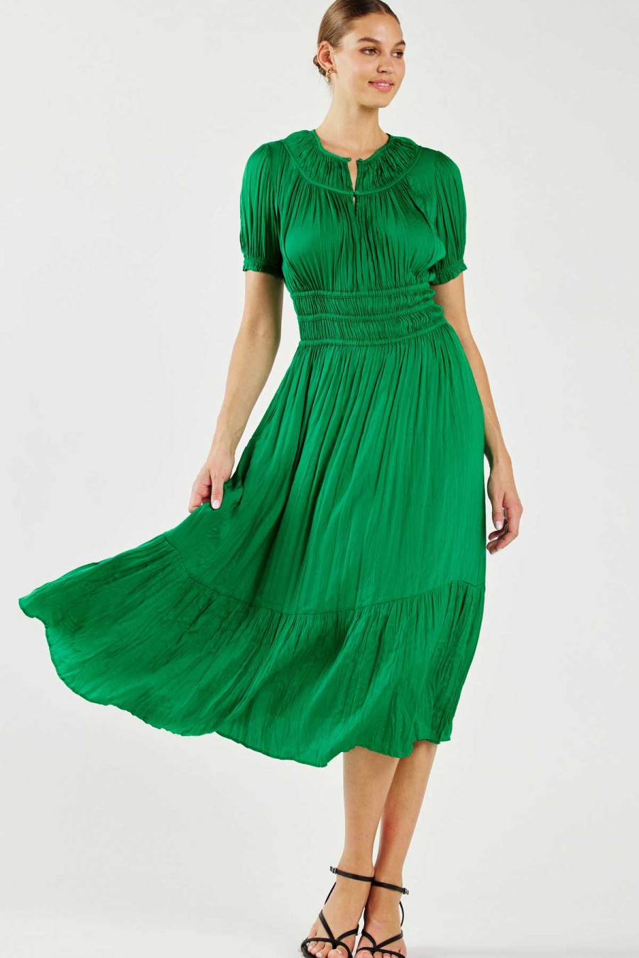 CURRENT AIR Brooklyn Pleated Midi Dress Midi Dresses