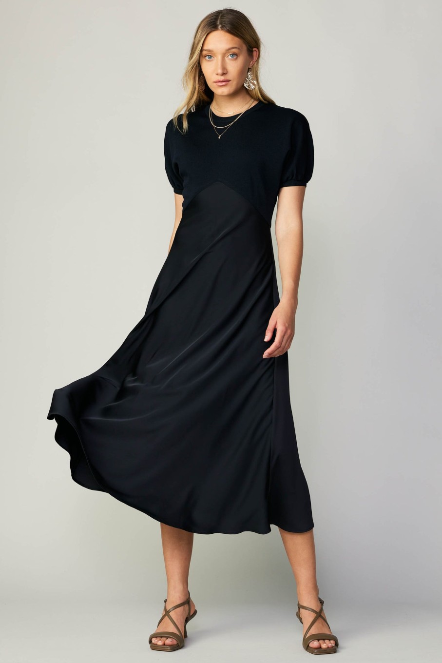 CURRENT AIR Contrast Knit Midi Dress Knitwear