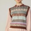 CURRENT AIR Sweater Vest Blouse Long Sleeve Tops