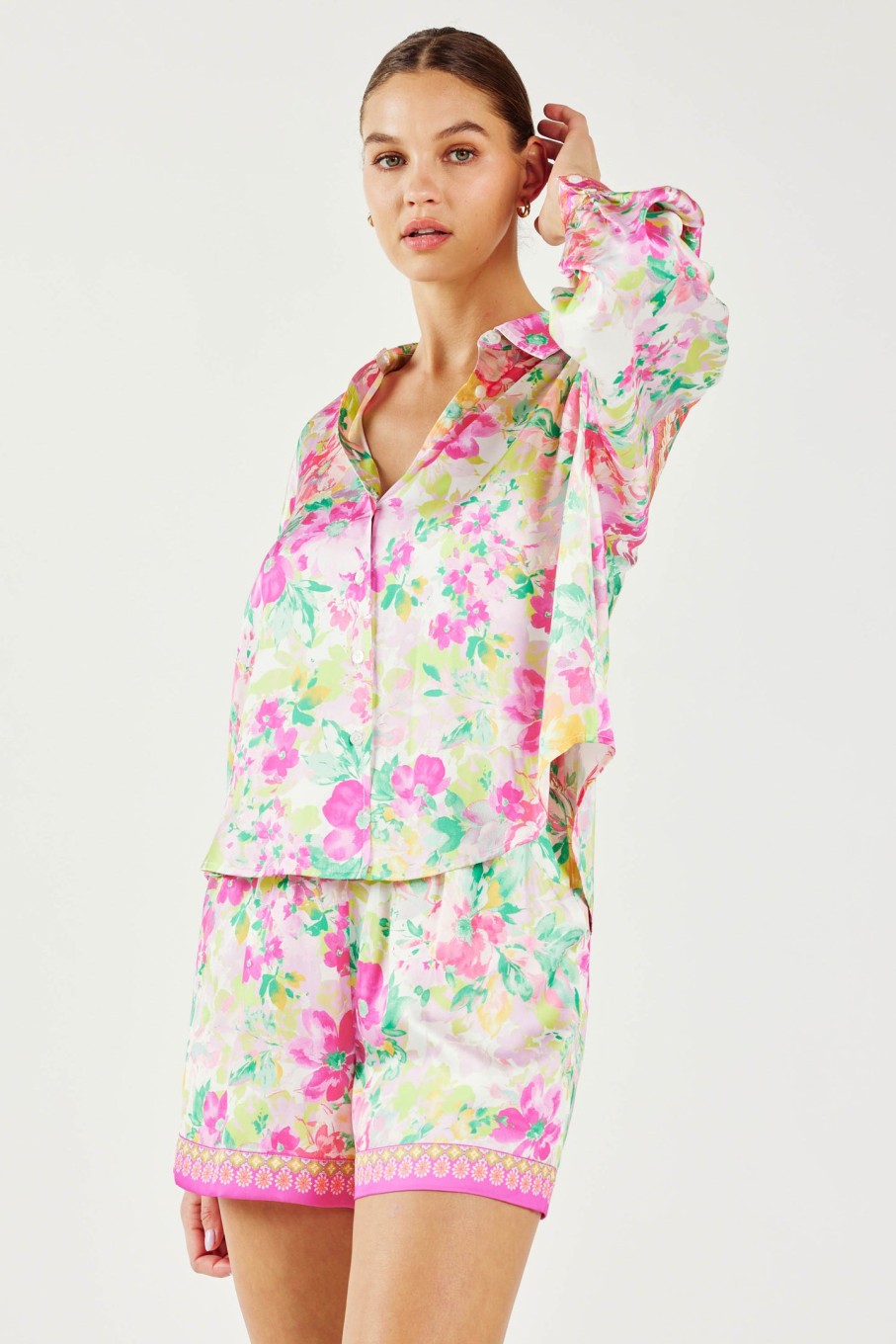 CURRENT AIR Botanical Watercolor Blouse Sets