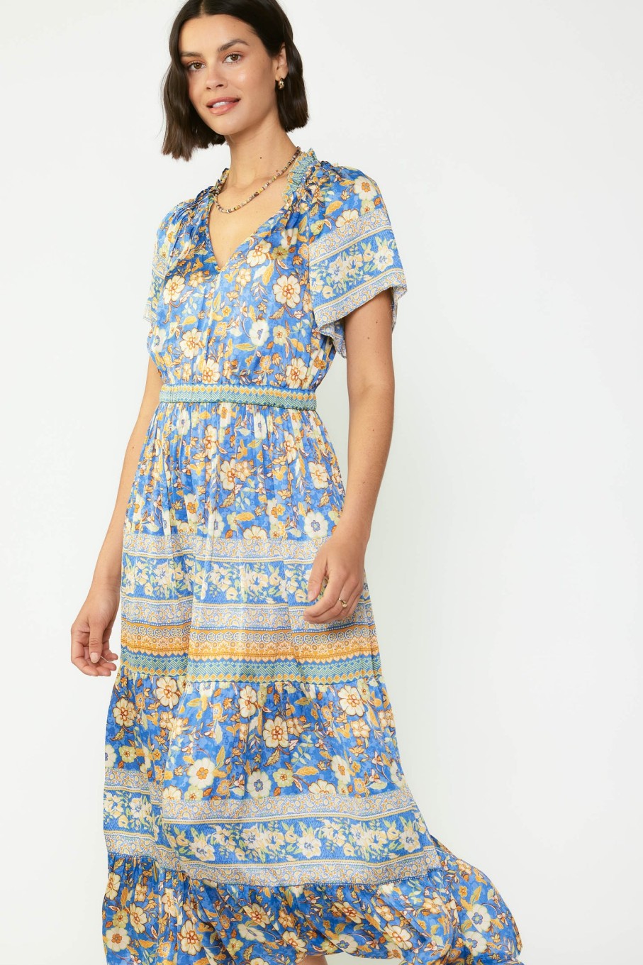 CURRENT AIR Border Print Maxi Dress Maxi Dresses