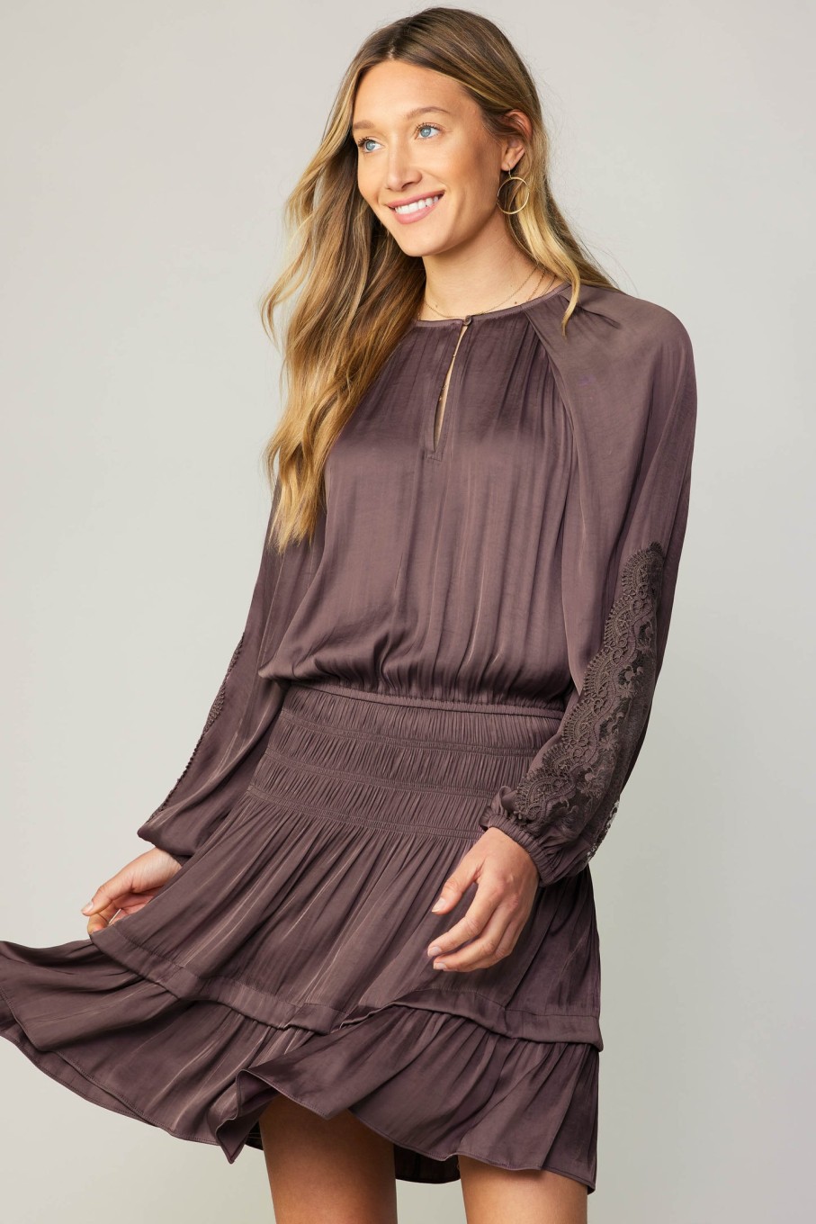 CURRENT AIR Lace Inlayed Mini Dress Mini Dresses