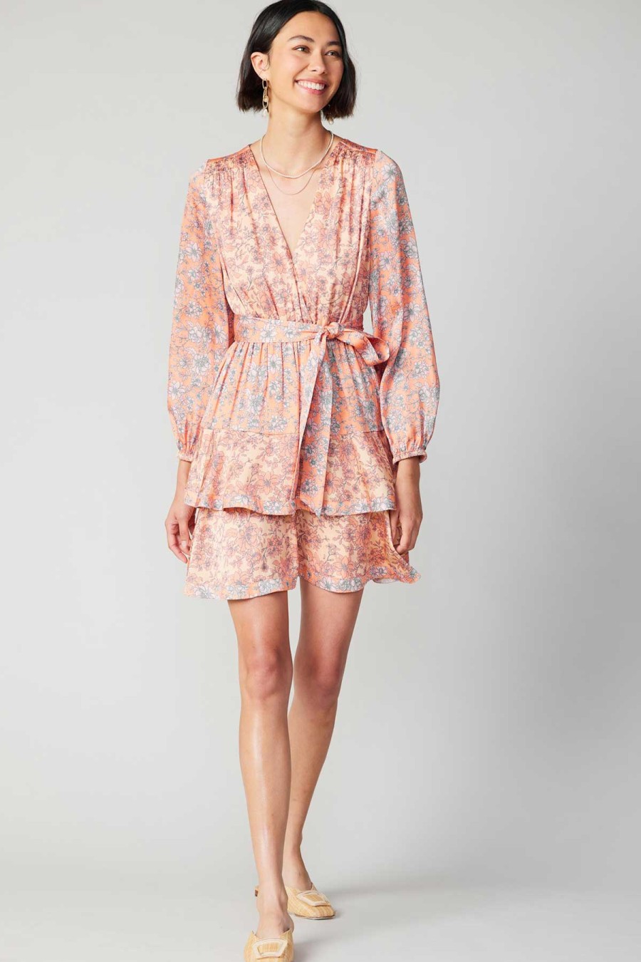 CURRENT AIR Floral Surplice Mini Dress Mini Dresses
