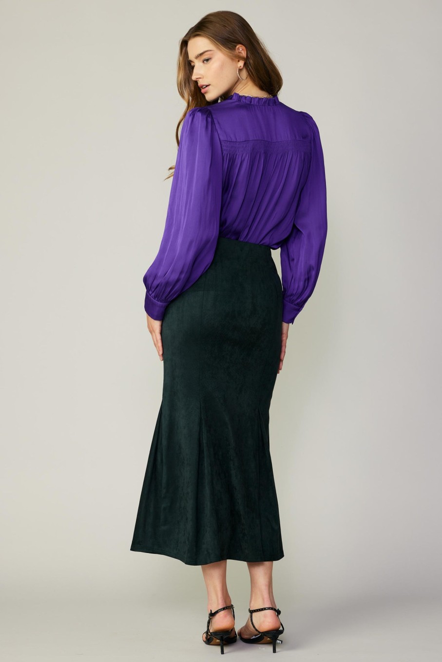 CURRENT AIR Vegan Suede Fishtail Skirt Skirts