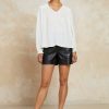 CURRENT AIR Ruffled Yoke Blouse Long Sleeve Tops
