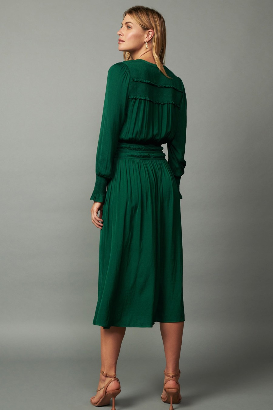 CURRENT AIR Aida Smocked Midi Dress Midi Dresses