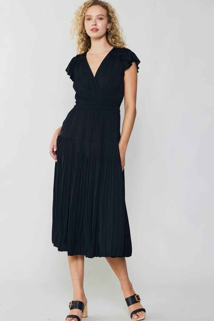 CURRENT AIR Sophia Flutter Sleeve Midi Dress Midi Dresses