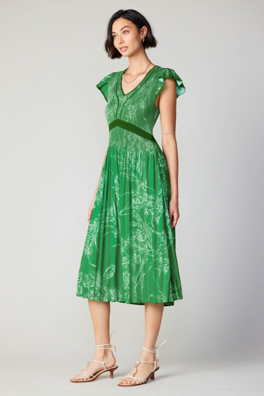 CURRENT AIR Carolina Pleated Skirt Midi Dress Midi Dresses