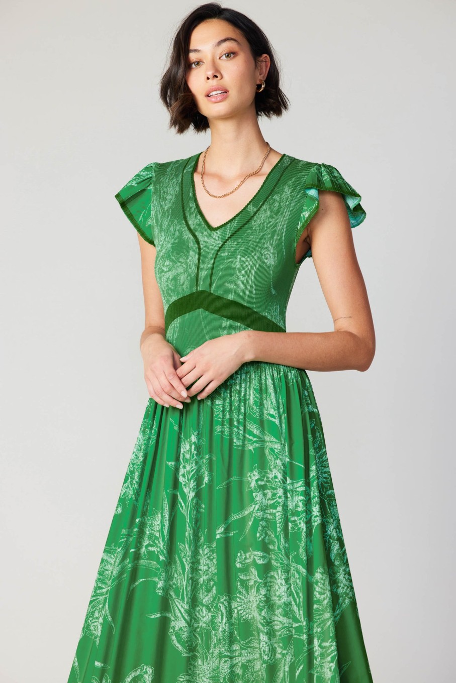 CURRENT AIR Carolina Pleated Skirt Midi Dress Midi Dresses