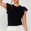CURRENT AIR Ruffled Sweater Knit Tank Sleeveless Tops
