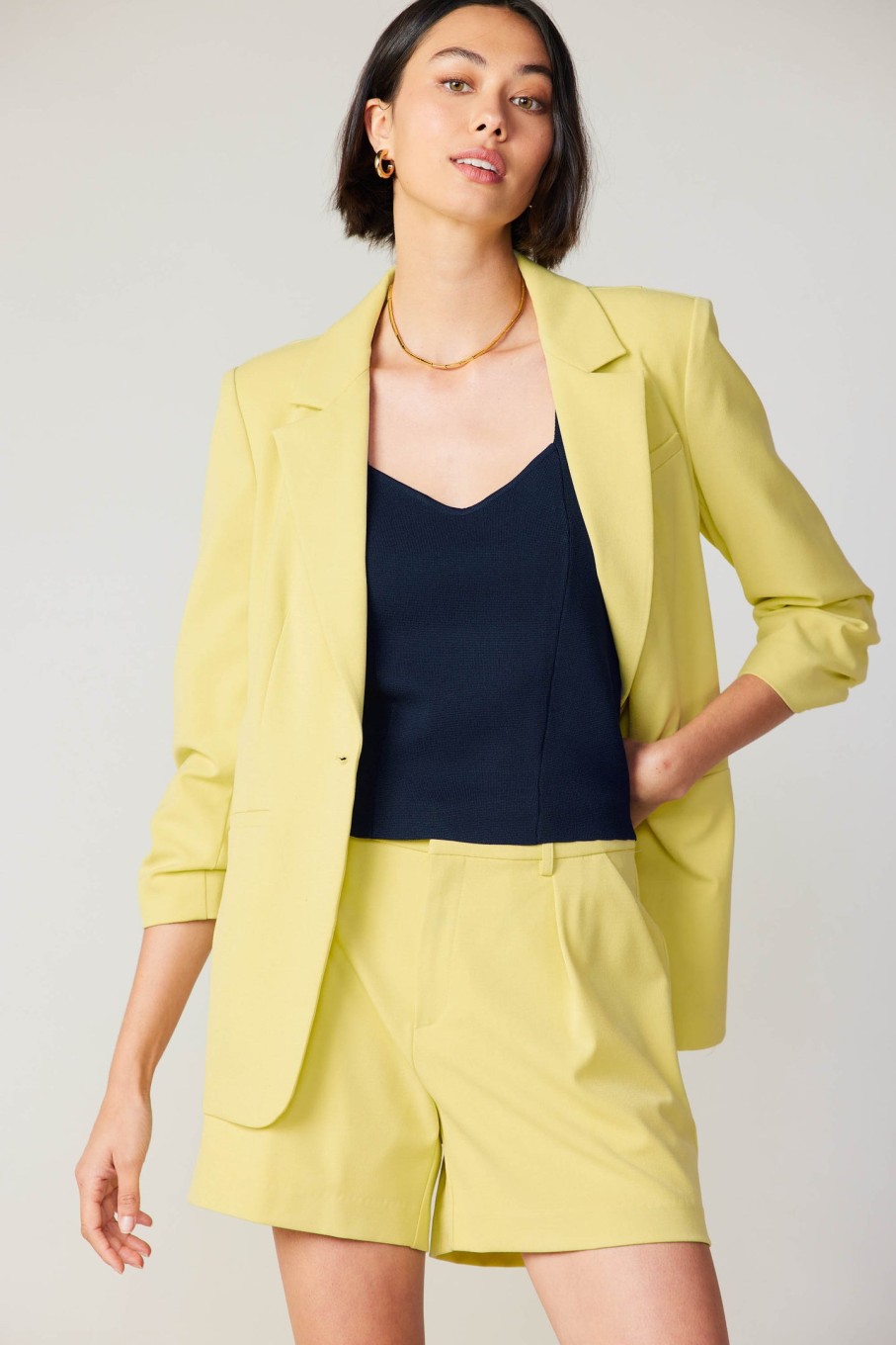 CURRENT AIR Ruched Sleeve Blazer Sets
