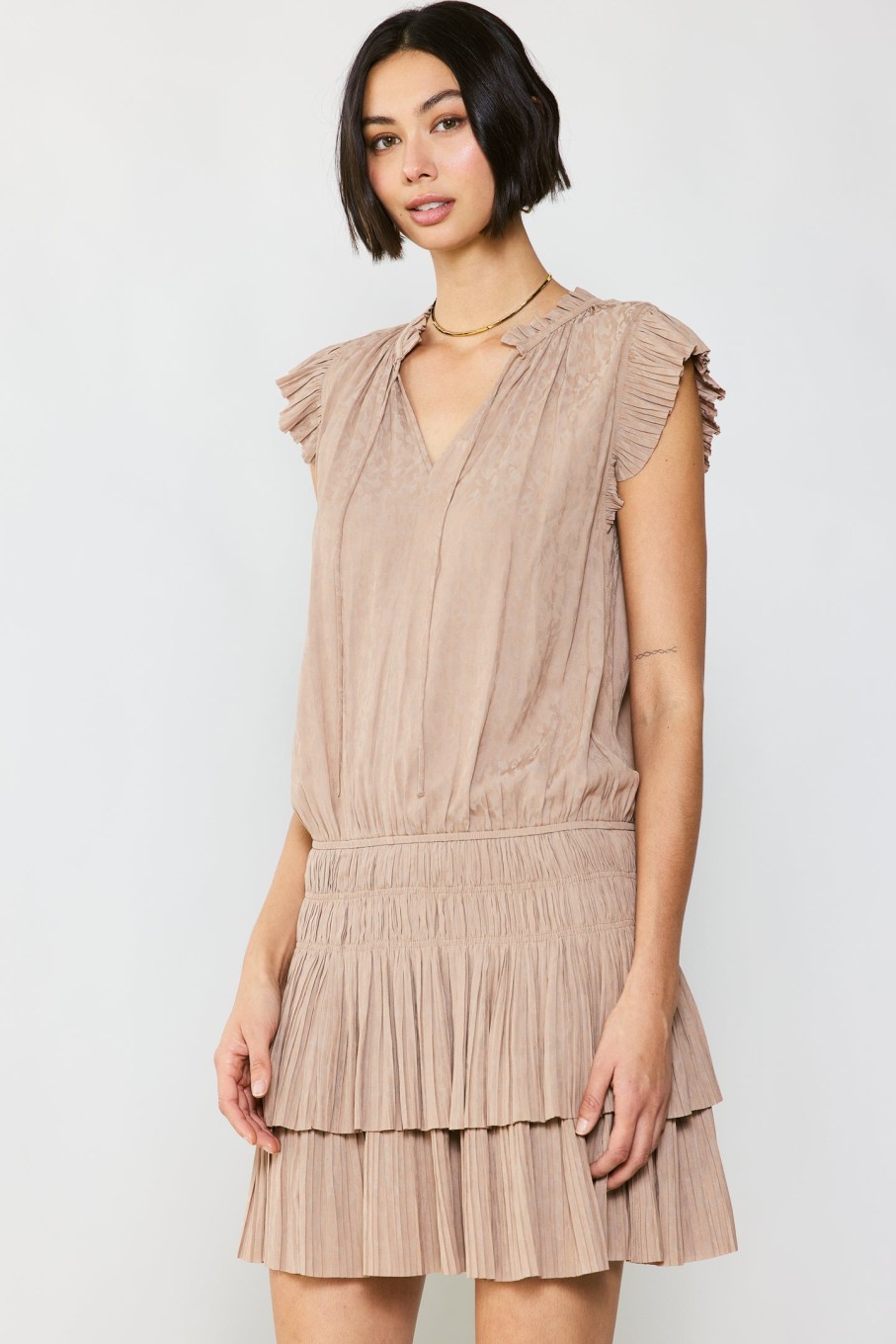 CURRENT AIR Zoey Jacquard Pleated Mini Dress Mini Dresses