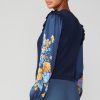 CURRENT AIR Floral Print Contrast Sweater Top Knitwear