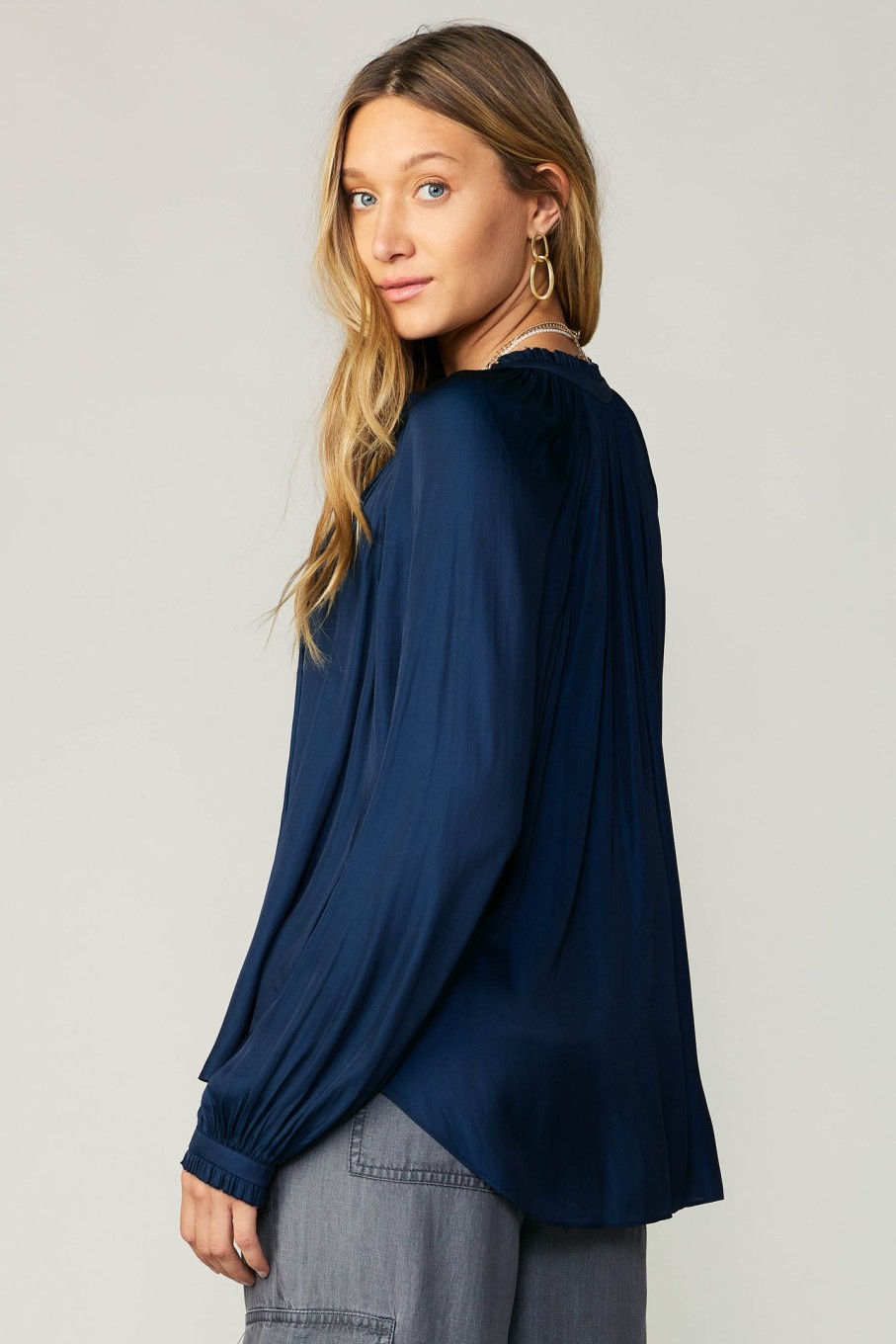 CURRENT AIR Ruffled Cuff Blouse Blouses