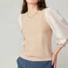 CURRENT AIR Contrast Sweater Top Long Sleeve Tops