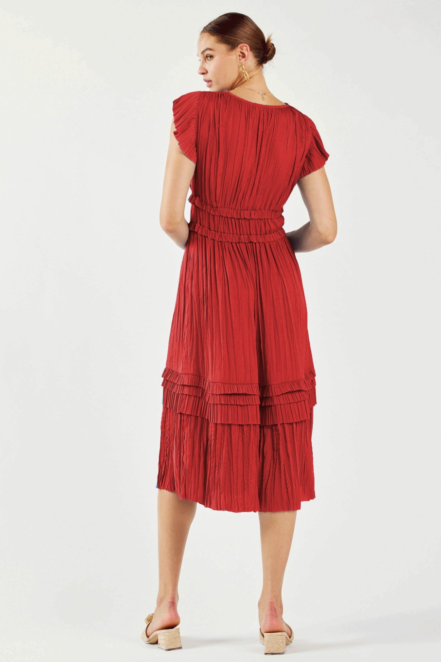 CURRENT AIR Sereia Pleated Midi Dress Midi Dresses