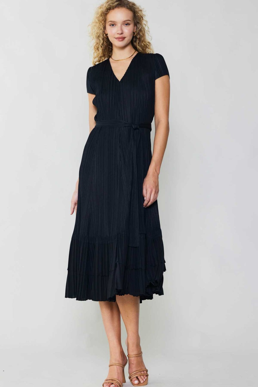 CURRENT AIR Pleated Midi Dress Midi Dresses