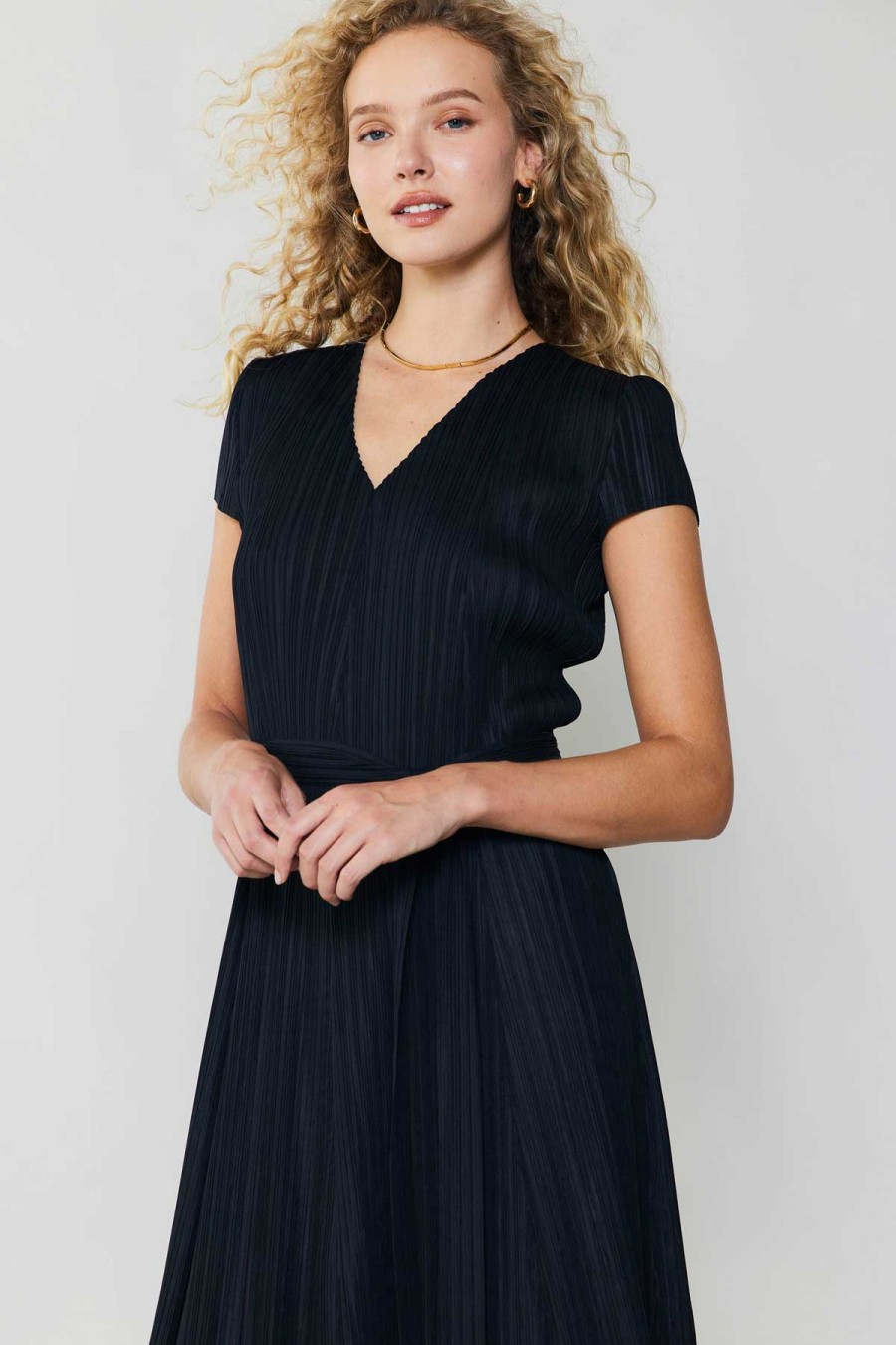 CURRENT AIR Pleated Midi Dress Midi Dresses