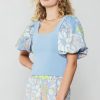 CURRENT AIR Contrast Sleeve Knit Top Sets