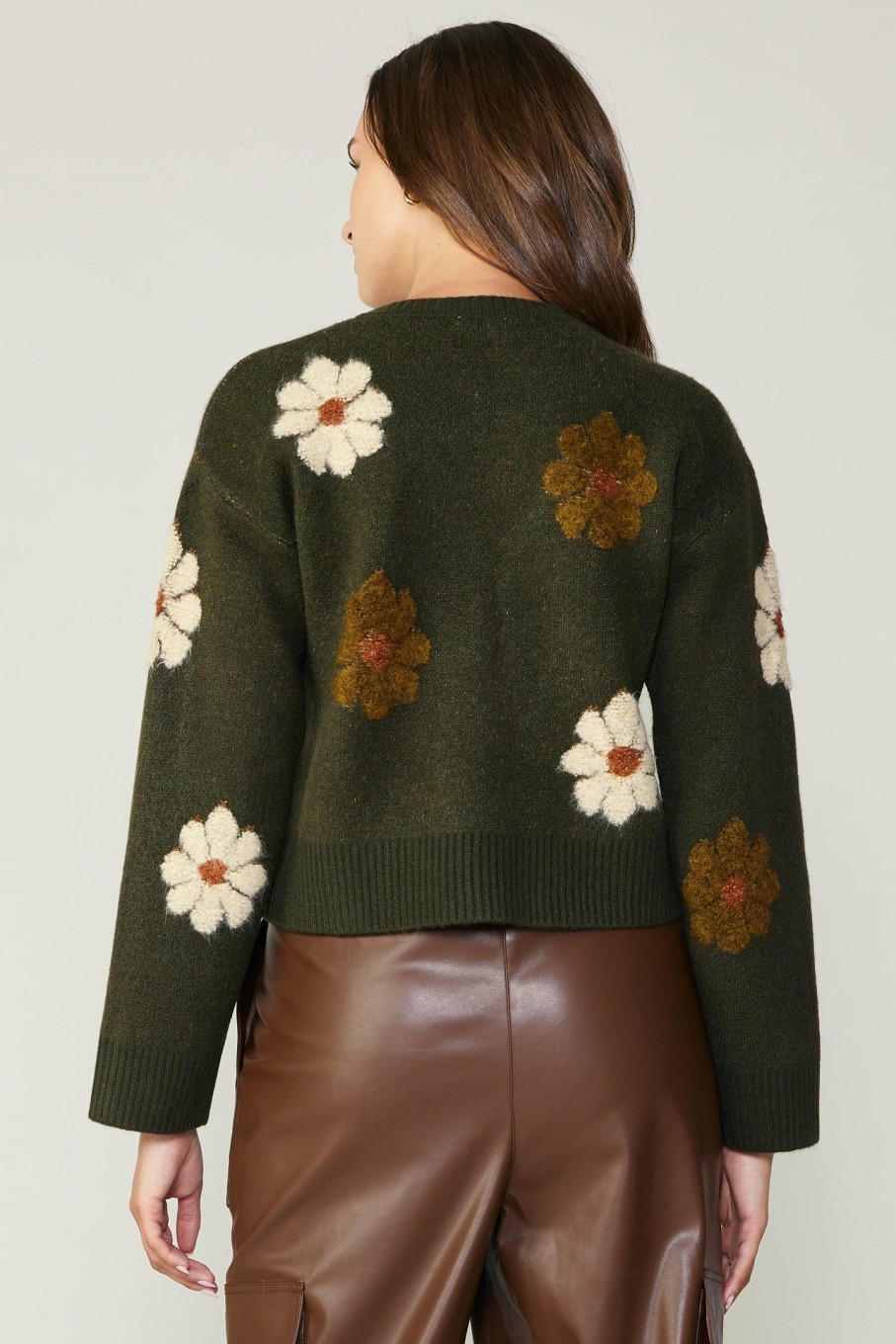 CURRENT AIR Daisy Embroidered Sweater Sweaters